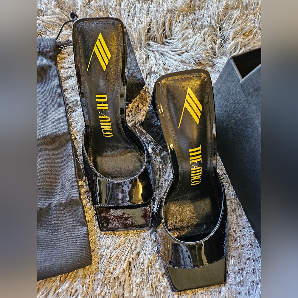 THE ATTICO Devon patent leather mules